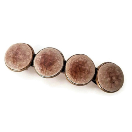 Haarknip Brons met 4 Porcelein Cabochons - Lavendel