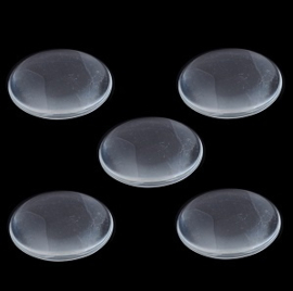 Glas Cabochon rond 30mm transparant