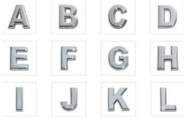 Schuifkralen Metaal Letters Alfabet A t/m L voor 10mm leer - Gat 10x2.5mm