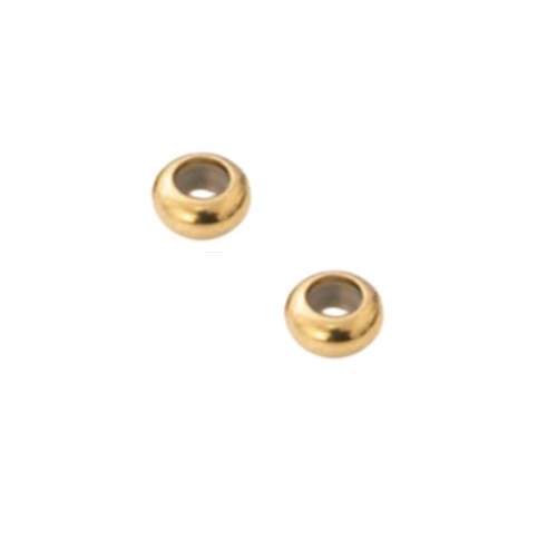 Stopper kraal 10x4mm met rubbertje 10x4mm - goudkleur