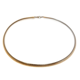 Platte Soepele Choker / Spang -  4mm - Edelstaal - Goudkleur