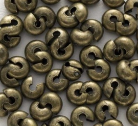 Knijpkraal verbergers - AntiekBronskleur - 5x3mm - 10 stuks