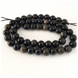 Goud-Obsidiaan Kralen 6 of 8mm - 10 stuks