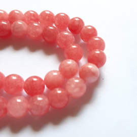 Roze rood geaderde natuursteen kralen 6mm - halve streng