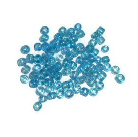 Glas rocaille 4mm (6.0) Licht Blauw AB- Per zakje ca 5 gram