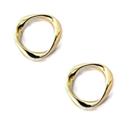 Gesloten Ring bewerkt - metaal - licht goudkleur - 20mm - 2 stuks