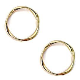 Gesloten Ring gedraaid - metaal - licht goudkleur - 31mm - 2 stuks