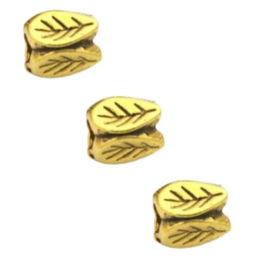 Metalen Kraal Blaadje Antiek Zilver of Antiek goud - 5 stuks