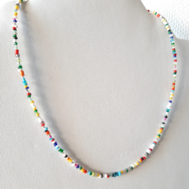 Kleurrijke Choker van Kleine kraaltjes - Multicolor - 40cm + 5cm verlengketting