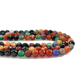 Agaat Kralen Mix - Facet - 6mm - halve streng