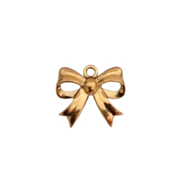 Bedel Hanger Strikje Goudkleur of Zilverkleur RVS -15x14mm