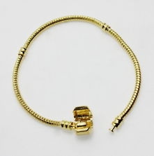 Pandora-style armband met bolsluiting - goudkleur