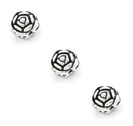 Metalen Kraal Roos Antiekbrons, Antiekzilver-,  Antiek Goudkleur - 6x3.5 mm  - 7 stuks