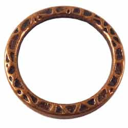 Metalen Tussenzetsel Ring, Rond 2 zijdig bewerkt - 22mm Antiek Koper