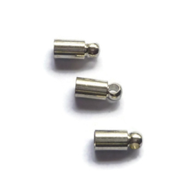 Eindkapjes voor 2.5mm koord - 2 stuks - zilverkleur