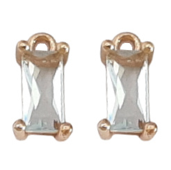Bedel Hanger met Zirkonia Steentje – Licht Champagne Goudkleur
