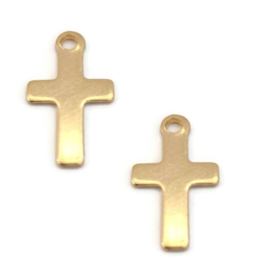 RVS Roestvrij Staal Hanger Kruis - Goudkleur of Zilverkleur
