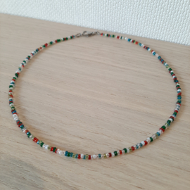 Choker van Kleine kraaltjes - Veelkleurig - 40cm + 5cm verlengketting