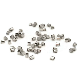 Knijpkraaltjes Tube / Buis - 1.5mm - Rhodium kleur - 100 stuks