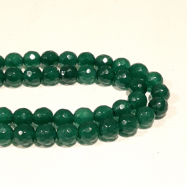 Smaragdgroene Jade kralen facet - 6mm of 8mm - halve streng