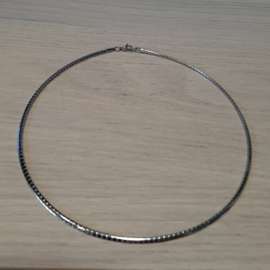 Platte Soepele Choker / Spang - 3mm - Edelstaal - Zilverkleur