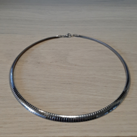 Platte Soepele Choker Spang - 8mm-  Edelstaal - Zilverkleur - 50cm