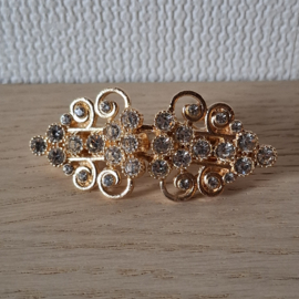 Goudkleur Vest Sluiting met strass steentjes 5.8x 2.6cm