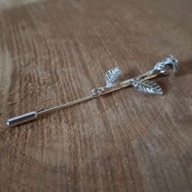 Speld met Stopper  - Roos - Zilverkleur