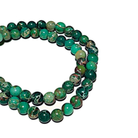 Groen Zee Sediment Kralen 6 mm - Halve streng