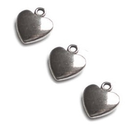 Bedel Hanger 3D Hartje - 12x10mm - 5 stuks van één kleur