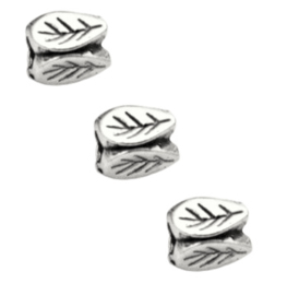 Metalen Kraal Blaadje Antiek Zilverkleur of Antiek goudkleur - 5 stuks