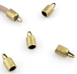 Eindkapje voor Leer - Veter - Gat 5mm -  2 stuks