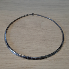 Platte Soepele Choker / Spang - 6mm  - Edelstaal - Zilverkleur