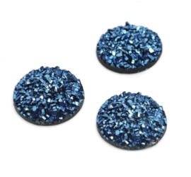 Druzy Resin Cabochon Rond Donkerblauw 20mm