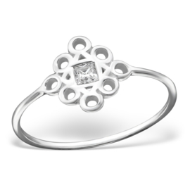 Zilveren Ring met Zirkiona - 925 sterling zilver