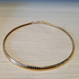 Platte Soepele Choker / Spang -  6mm - Edelstaal - Goudkleur - 40cm