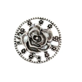 Antiek Zilverkleur Vestclip Roos 4.2cm