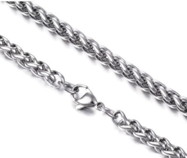 316L Edelstaal Gevlochten Halsketting  - Palmier Schakel - 90cmx3mm