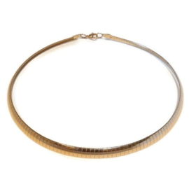 Platte Soepele Choker / Spang -  6mm - Edelstaal - Goudkleur - 40cm