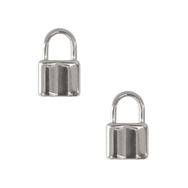 RVS hanger hangslot - goudkleur of zilverkleur 17x10x4mm