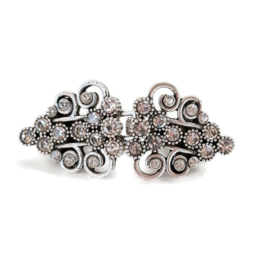 Antiek Zilverkleur Vest Sluiting met strass steentjes 5.8x 2.6cm