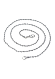 Roestvrijstaal halsketting -  2.5mm - gedraaide schakel