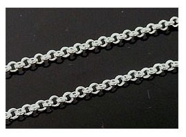 Jasseron Ketting, silverplated metaal, schakel 2mm, ca 1 meter