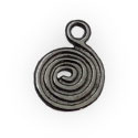 Bedel Hanger 3D Spiraal (Swirl) antraciet, antiek brons, antiek koper of antiek goud - 5 stuks