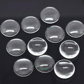 Glas Cabochon 14x4mm transparant - rond - bol