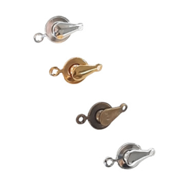 Drukslotje 9mm antiekbrons - goudkleur - rhodium of verzilverd