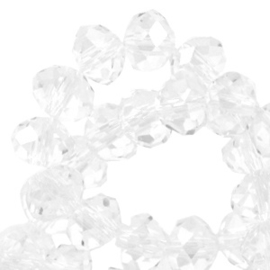 Top Facet Glaskralen Crystal 8x6mm Pearl Diamond Coating Disc - 10 stuks