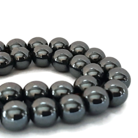Hematiet kralen rond 8mm - Antraciet - 10 stuks