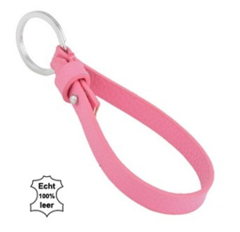 Leren sleutelhanger voor schuifkralen 23 x 1 x 0.2cm - wit, beige, zwart, roze,  donkerblauw