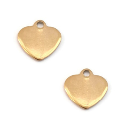 RVS Roestvrij Staal Hanger Hart - Goudkleur of Zilverkleur
